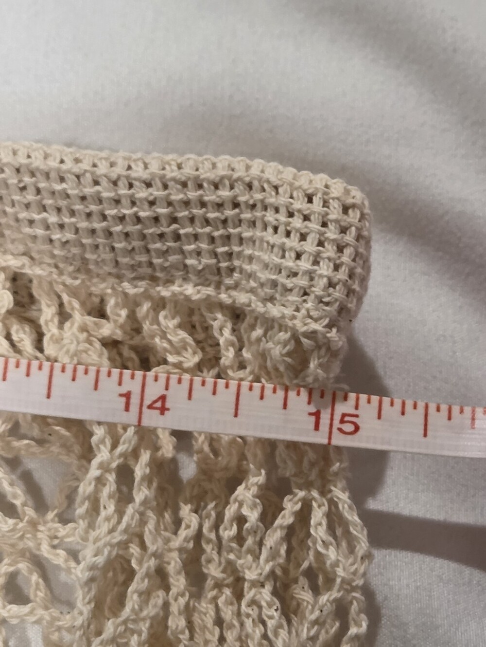 NWOT Cream Woven Cotton Mesh Net French Market String Tote - Picture 4 of 6